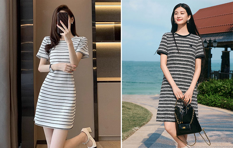 Đầm len suông chữ A thanh lịch, nhẹ nhàng