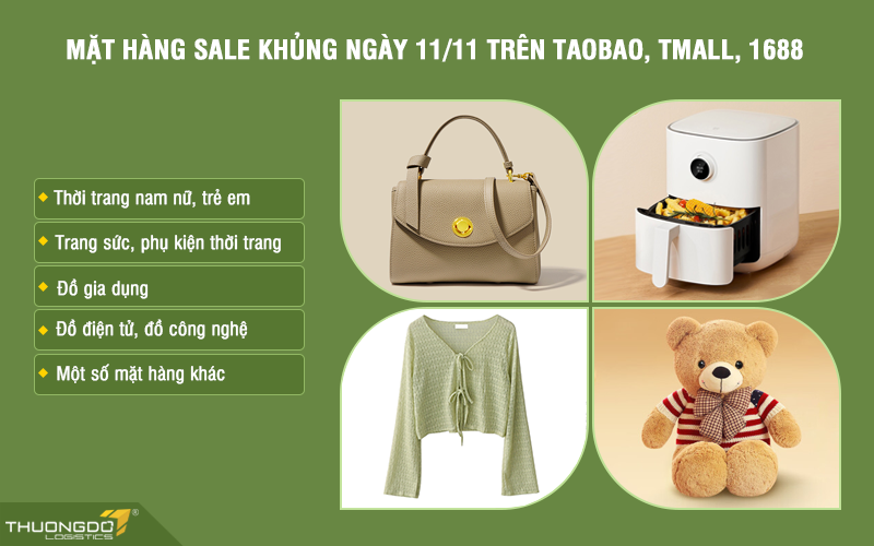 Một số mặt hàng sale 11-11 trên Taobao, Tmall và 1688