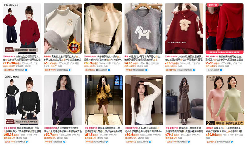 Order áo nữ nội địa Trung trên Tmall