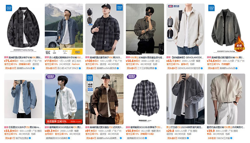 Nhập áo sơ mi nam nội địa Trung trên Taobao
