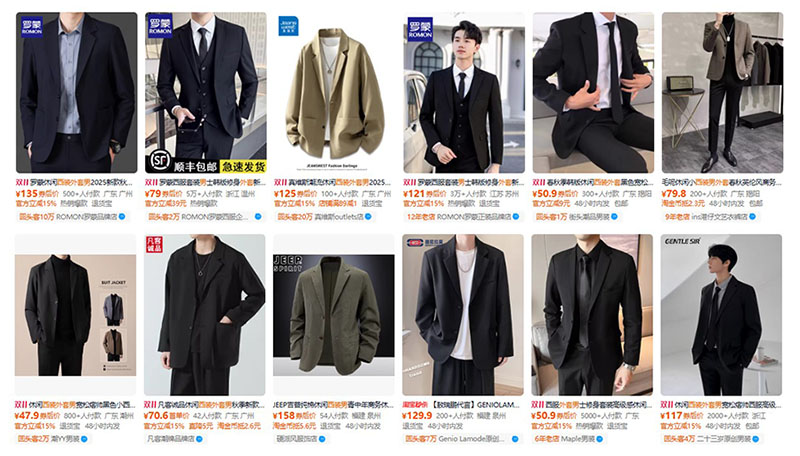 Nhập áo vest nam nội địa Trung trên Taobao