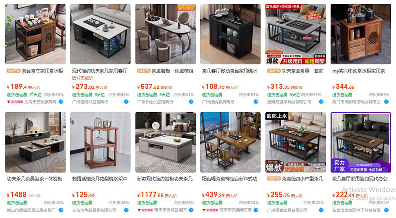 Nhập bàn trà điện Trung Quốc trên 1688