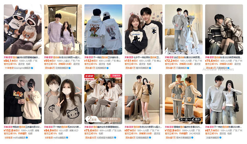 Nhập đồ đôi nội địa Trung trên Tmall