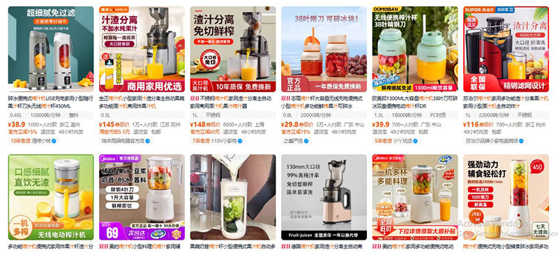 Nhập máy xay sinh tố nội địa Trung trên Taobao