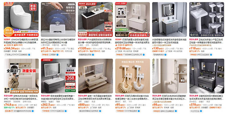 Nhập thiết bị vệ sinh nội địa Trung trên Taobao