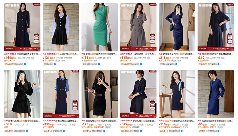 Nhập váy công sở nội địa Trung trên các trang TMĐT nội địa Trung