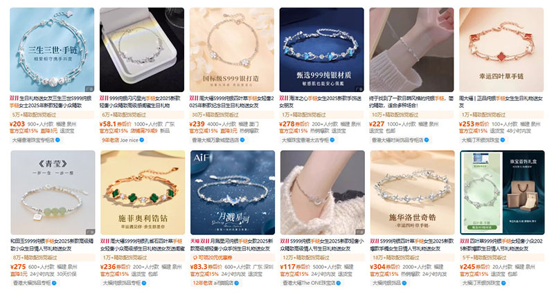 Nhập vòng tay trang sức nội địa Trung trên trang TMĐT