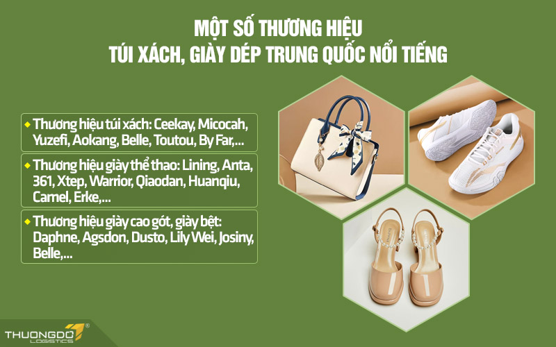 Một số thương hiệu túi xách, giày dép nội địa Trung nổi tiếng