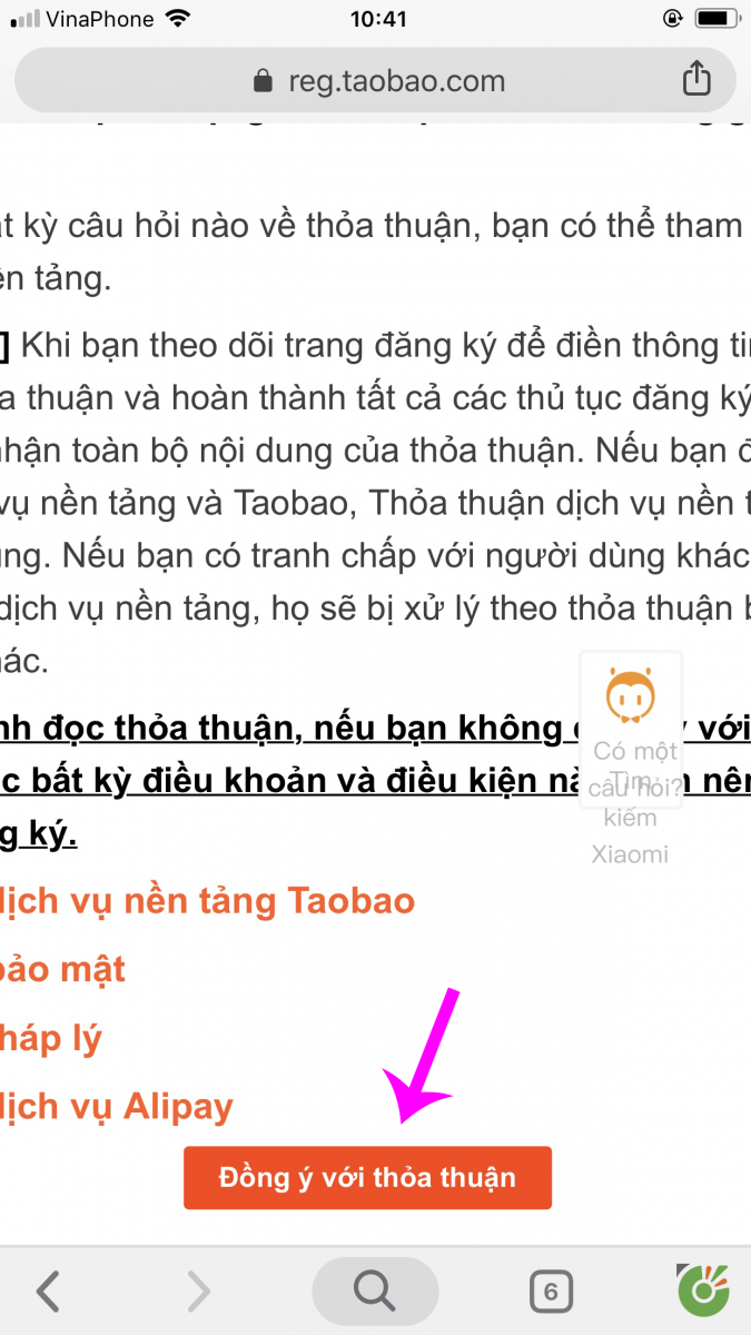 huong dan dang ky tai khoan tren taobao bang dien thoai 1