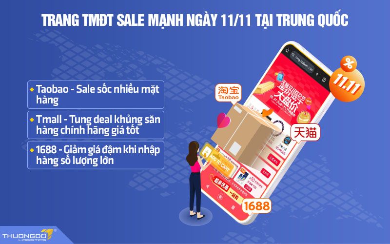 Trang TMĐT nội địa Trung sale mạnh ngày 11/11