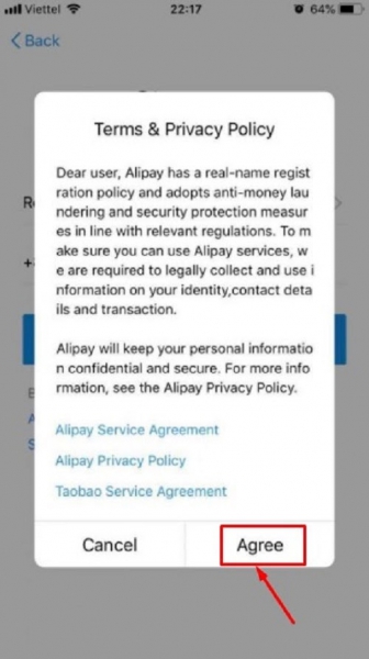 Chọn mục “Agree” để tiếp tục.