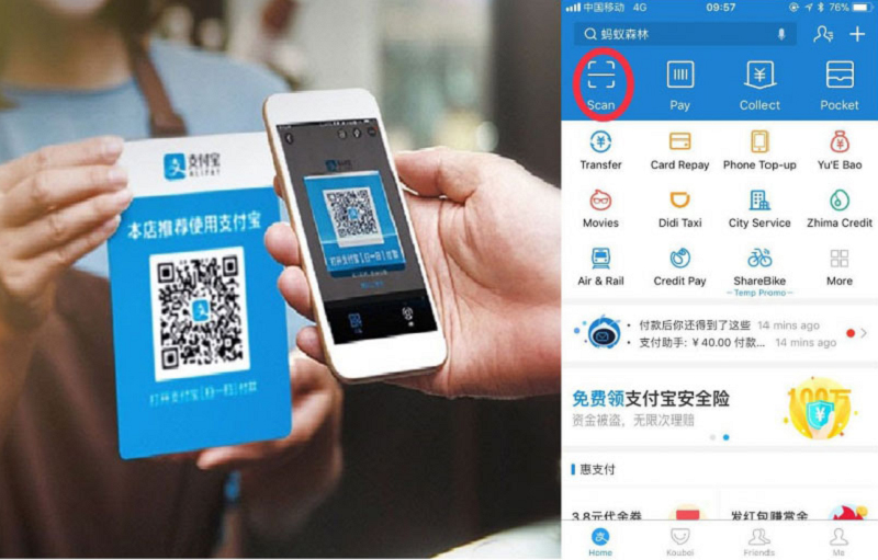 Alipay là công cụ thanh toán trực tuyến được sử dụng phổ biến ở Trung Quốc