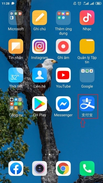 Alipay trên giao diện Android