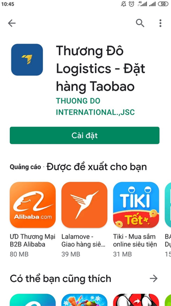 Cài đặt app mua hàng Taobao bằng tiếng Việt của Thương Đô