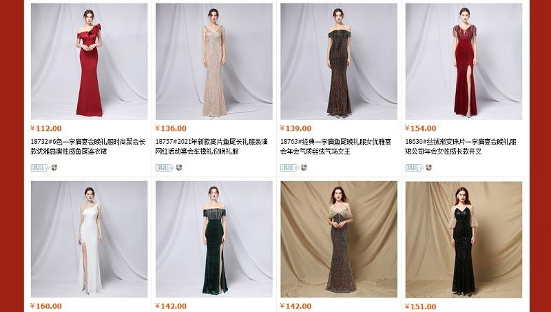 Váy đầm dự tiệc Quảng Châu dáng dài là một trong những mẫu váy bán chạy nhất hiện nay