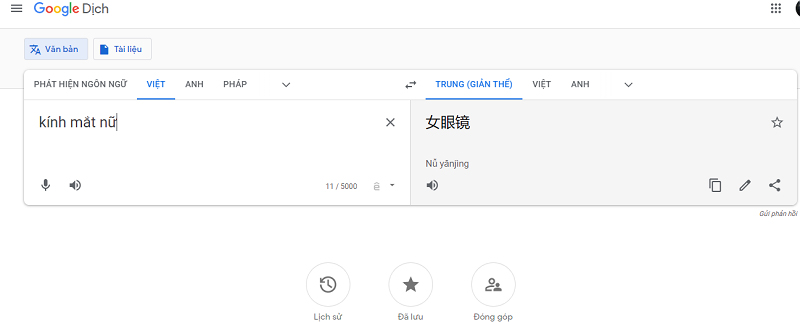 Sử dụng Google Translate khi tìm kiếm sản phẩm