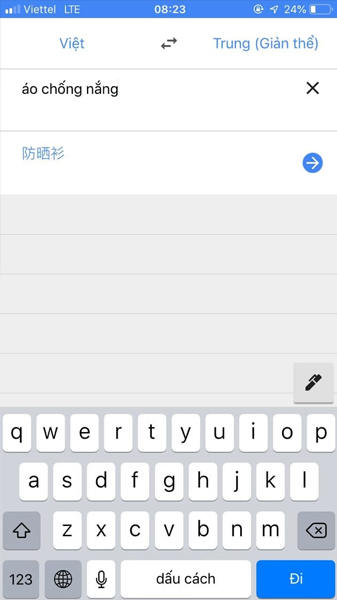 Sử dụng Google Translate để dịch từ khóa sản phẩm