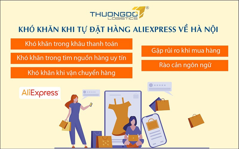 Khó khăn của khách hàng khi tự đặt hàng Aliexpress về Hà Nội