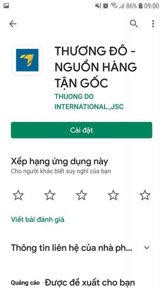 Giao diện app đặt hàng Taobao của Thương Đô