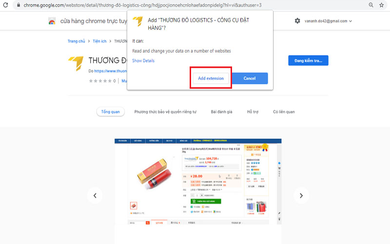 Trên giao diện trang cài đặt người dùng chọn mục “Add extension” để thêm công cụ vào Chrome