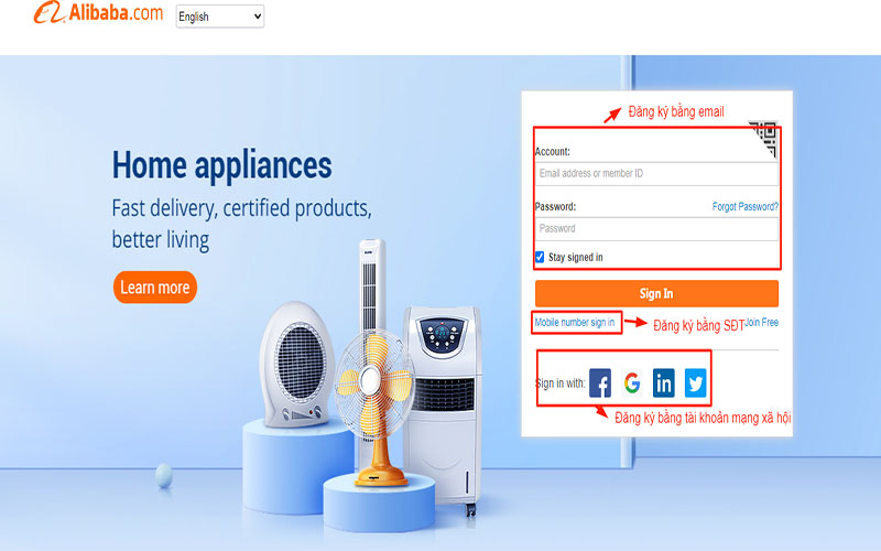 Bạn đăng ký bằng email, số điện thoại hoặc tài khoản mạng xã hội