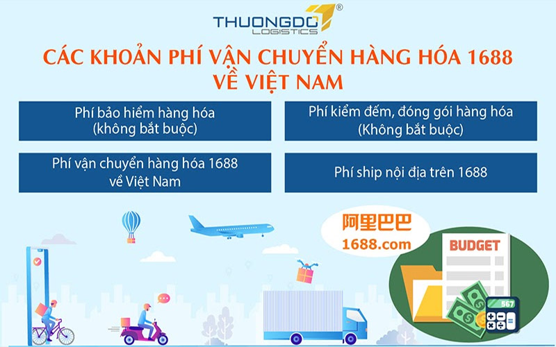 Các khoản phí áp dụng khi vận chuyển hàng hóa 1688