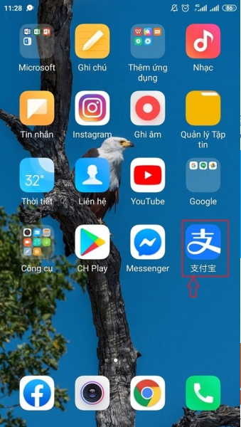  Alipay trên giao diện Android