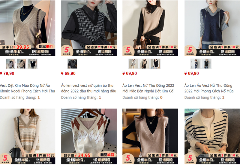  Nguồn nhập áo gile nữ Trung Quốc cực uy tín trên Taobao, Tmall