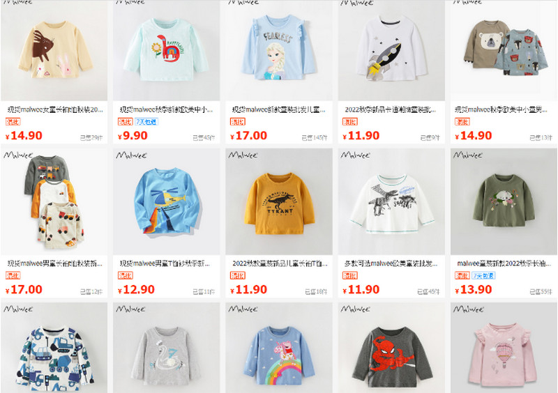 Shop order áo thun dài tay Trung Quốc cho bé uy tín