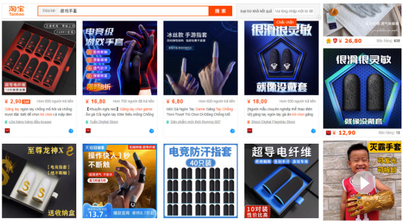 Shop order bao tay chơi game Trung Quốc cực chất