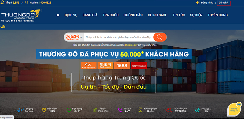  Giao diện chính của Thương Đô Logistics