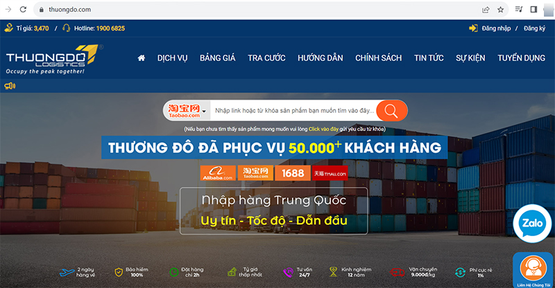 Trước hết, chủ shop truy cập vào website Thương Đô và chọn mục “đăng ký” trên góc phải trên cùng màn hình.