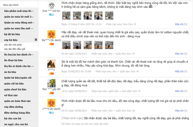 Xem phản hồi từ người mua hàng trước đó để biết được chất lượng và xem hình ảnh thật của sản phẩm.