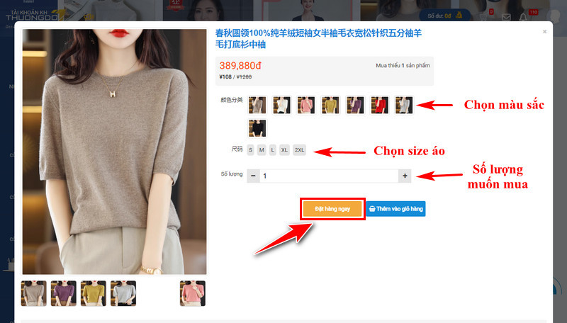 Hướng dẫn tự order mua hàng Taobao về Việt Nam dễ dàng nhất
