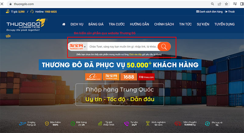  Tìm kiếm trên website Thương Đô