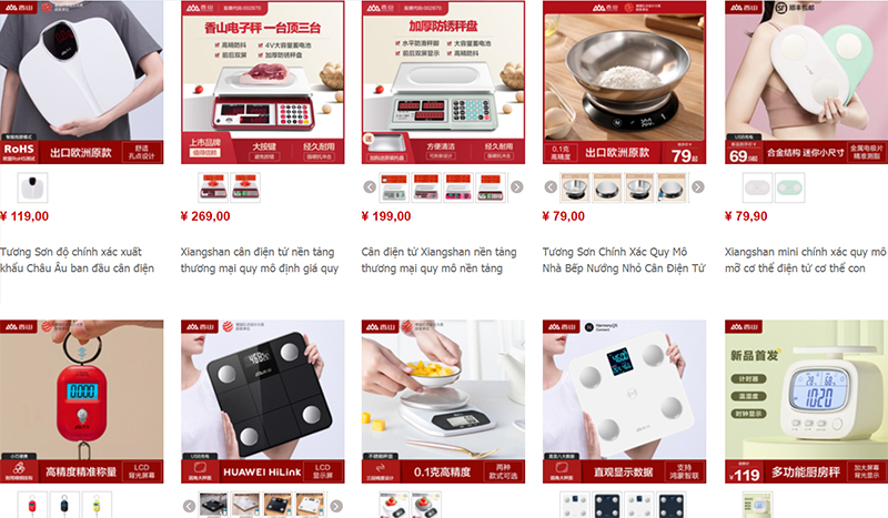  Shop nhập cân điện tử Trung Quốc trên Taobao, Tmall