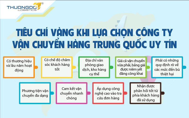  Tiêu chí lựa chọn công ty vận chuyển hàng Trung Quốc uy tín
