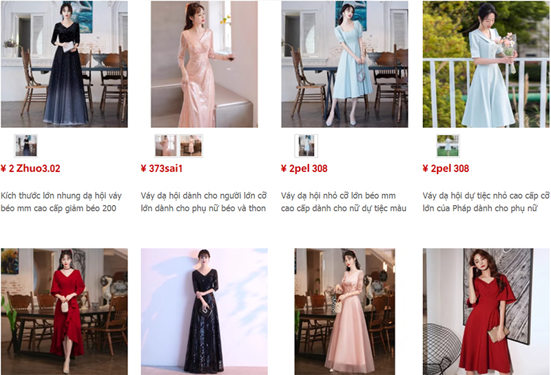  Link shop order váy dự tiệc Tmall uy tín