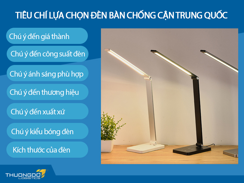 Tiêu chí lựa chọn đèn bàn chống cận Trung Quốc