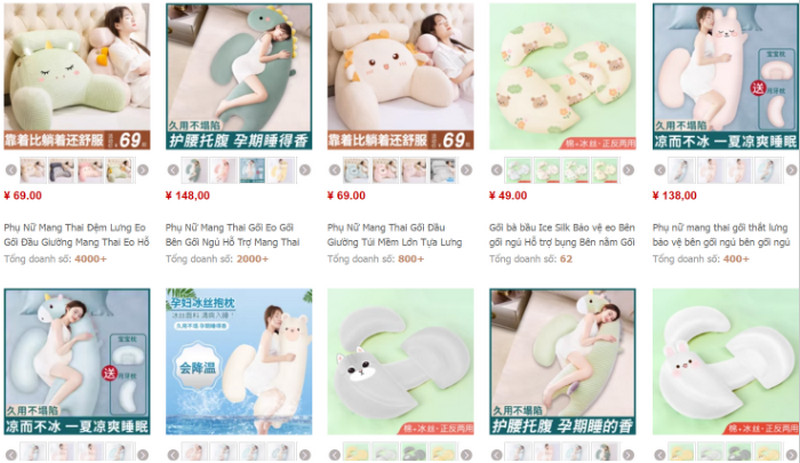 Shop order gối cho bà bầu Trung Quốc uy tín trên TMĐT