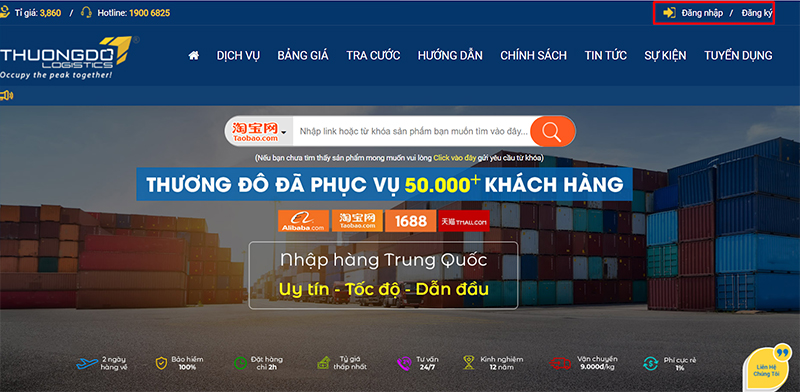  Đăng nhập hoặc đăng ký tài khoản Thương Đô