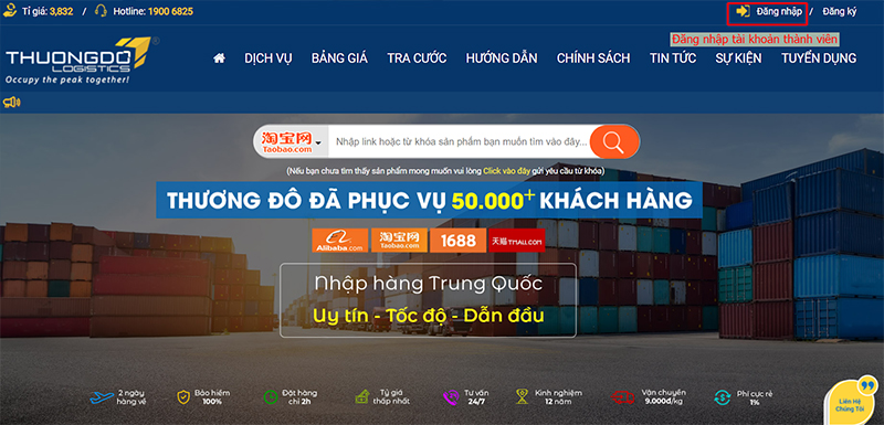  Đăng nhập tài khoản thành viên của Thương Đô