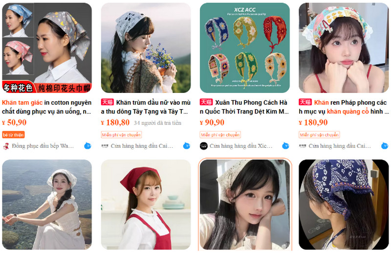 Shop order khăn turban Trung Quốc uy tín giá tốt trên Taobao, Tmall