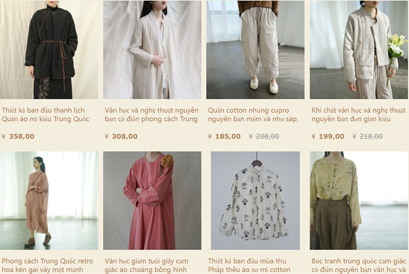  Link shop quần áo hàng độc trên Taobao