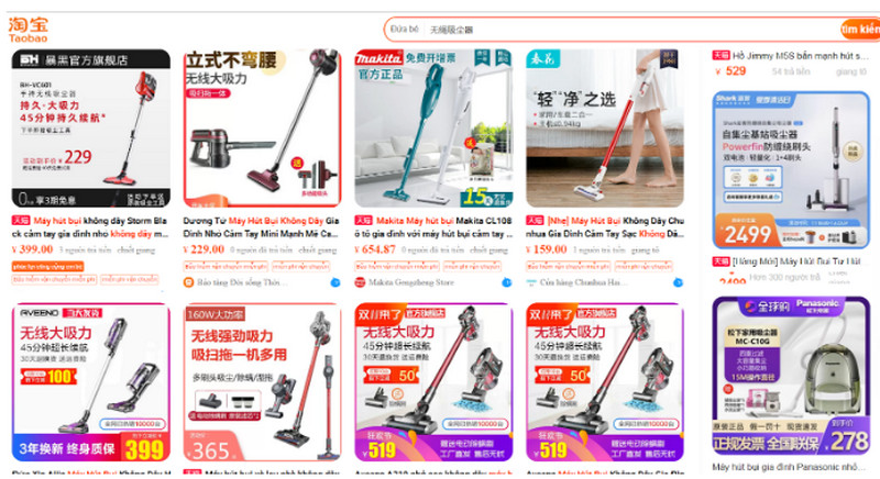 Shop order máy hút bụi không dây Trung Quốc chất lượng trên TMĐT