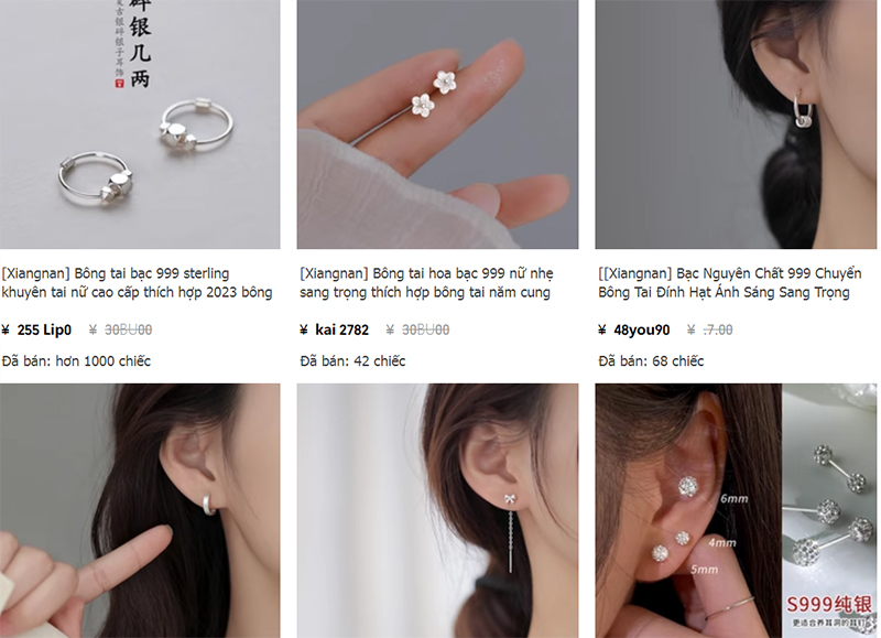  Một số mẫu bông tai Taobao hot trend 