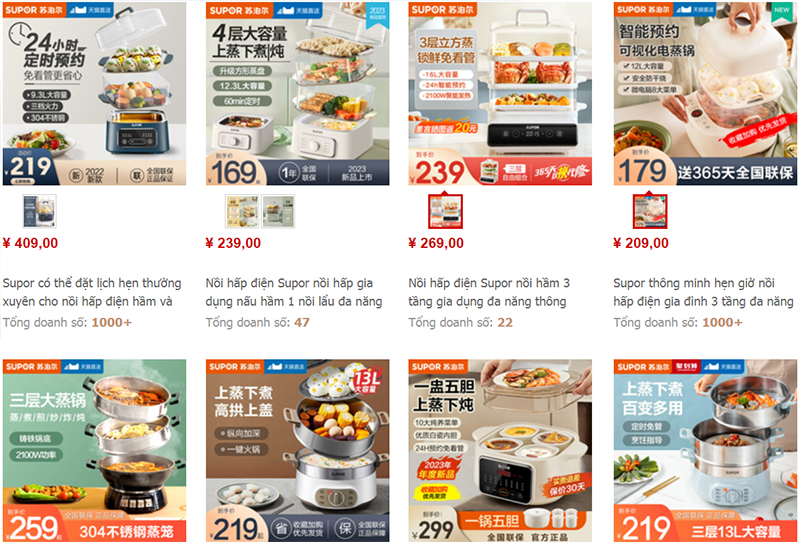  Gợi ý một số link order nồi hấp uy tín chất lượng trên Taobao, Tmall