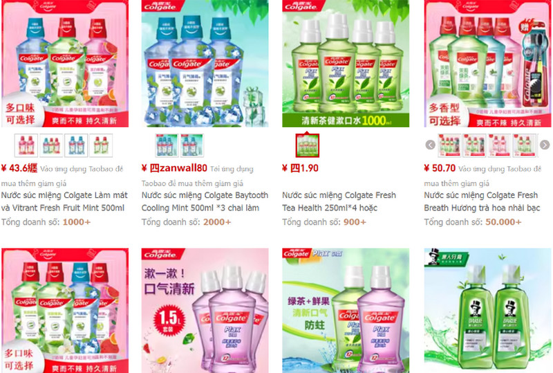 Shop order nước súc miệng giá rẻ chất lượng Trung Quốc trên Taobao, Tmall