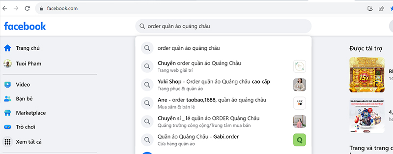  Tìm nguồn hàng Quảng Châu trên facebook