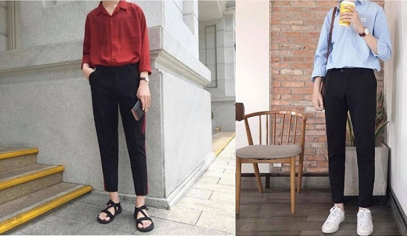 Set Quần baggy kết hợp với áo sơ mi